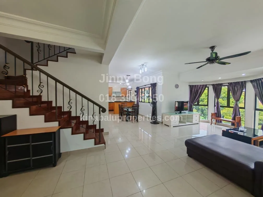 Living room with staircase