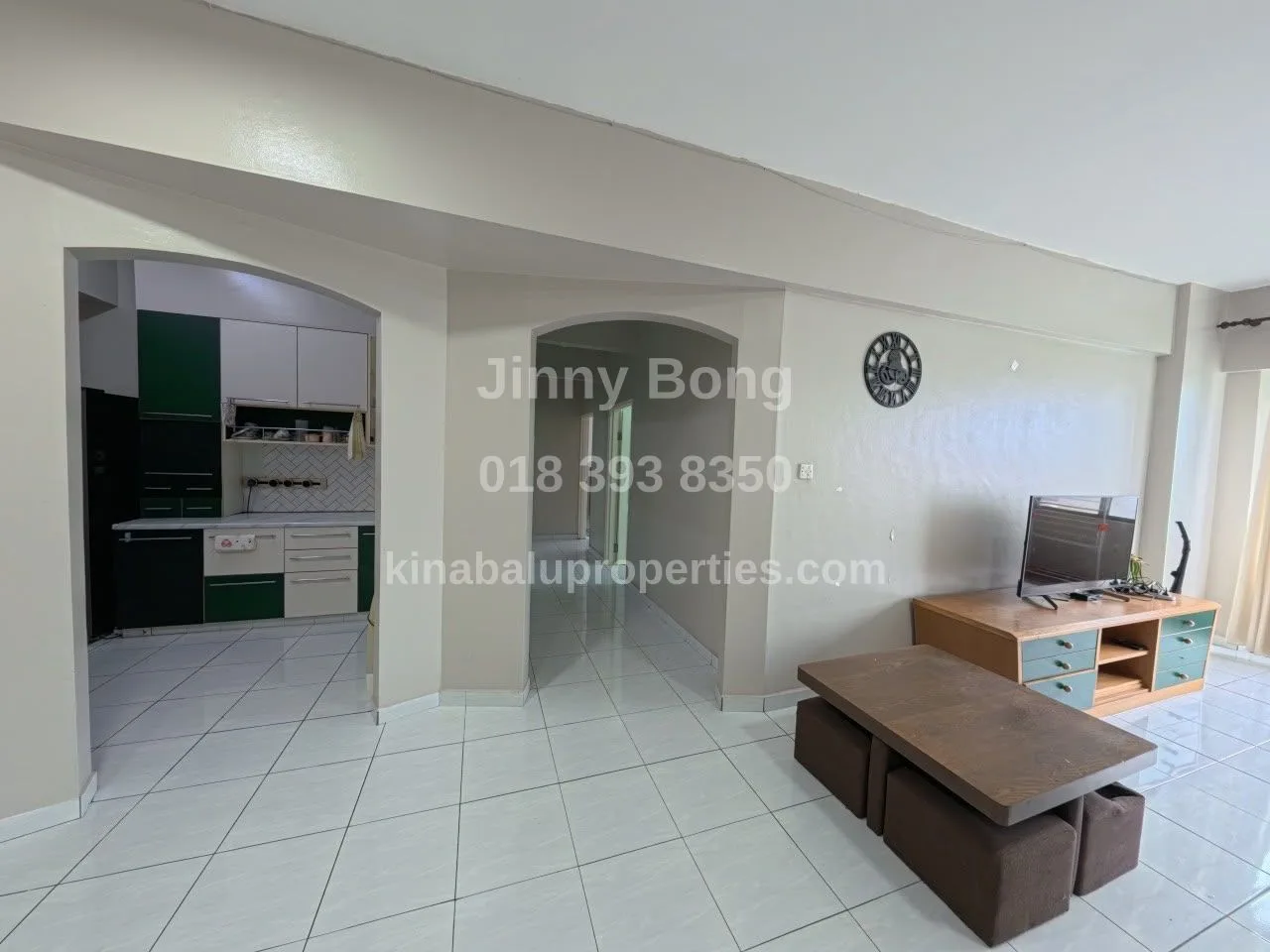 Kitchen, Hallway and Living Room